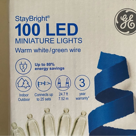 100ct Clear LED Christmas Lights GE Green Wire - Picture 2 of 3